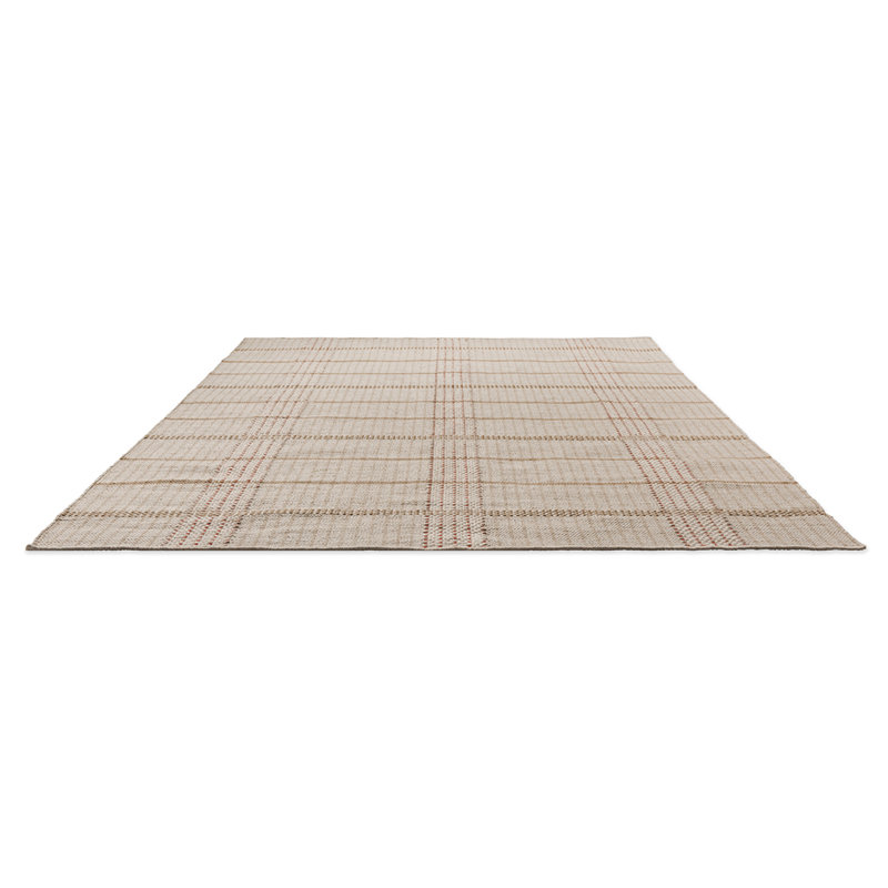 Zona Striped Area Rug in Brown/Beige/Red, Rectangle 4'7" x 6'7"