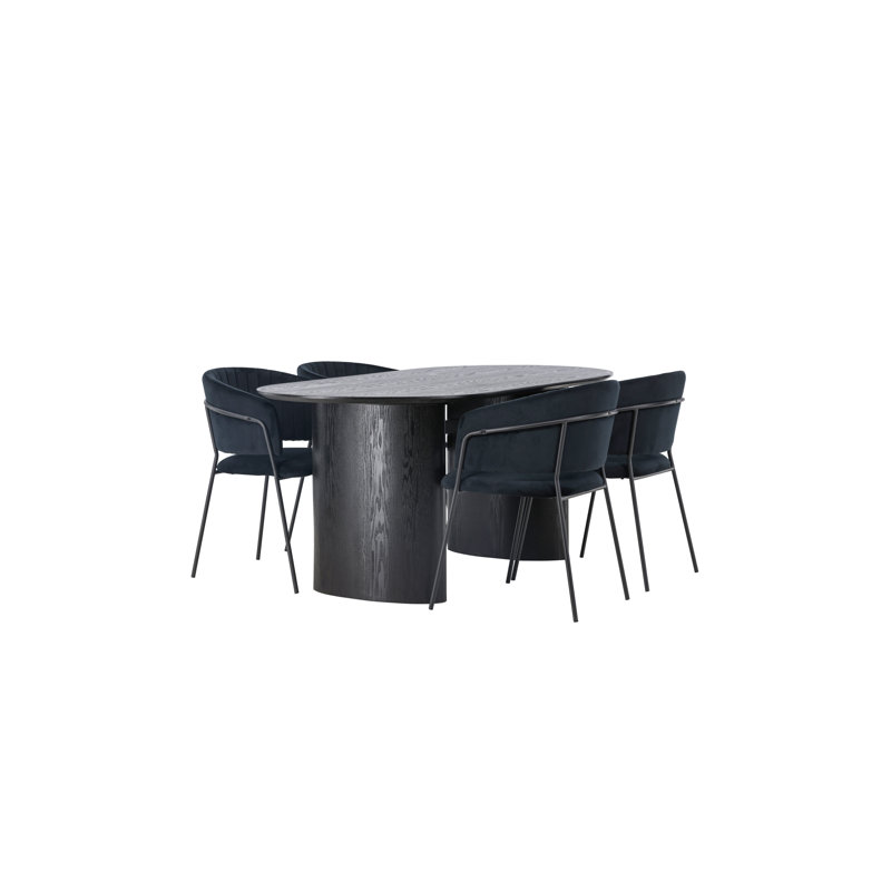 Osiris 4 - Person Dining Set, Black
