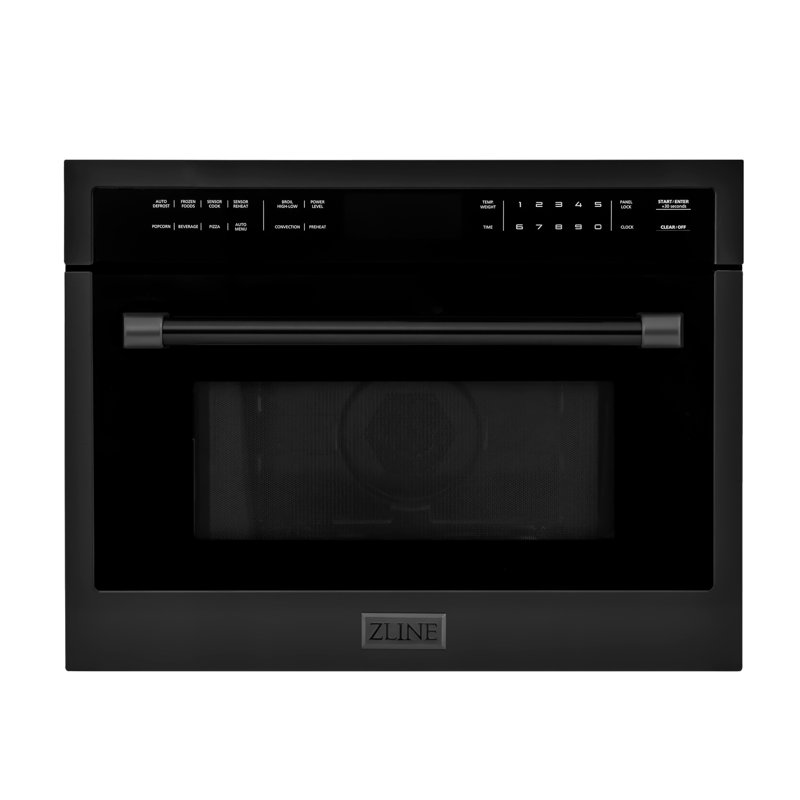 ZLINE 24 in. Built-in Convection Microwave Oven in Stainless Steel with Speed and Sensor Cooking, Black Stainless Steel