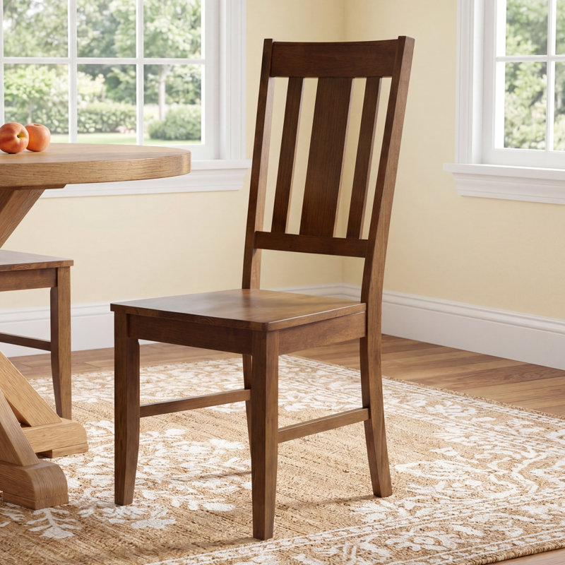 Caria Sam Slat Back Side Chair, Dark Blue