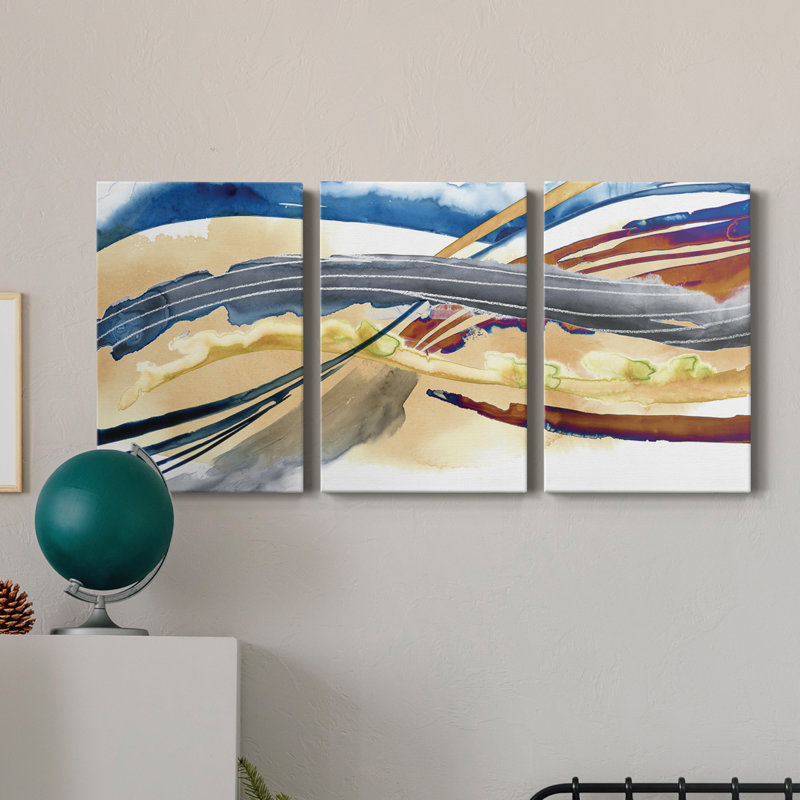 Soundwaves II - Toile tendue avec châssis de qualité supérieure - Prêt à être accroché, H 60 po x l 120 po x P 1 po