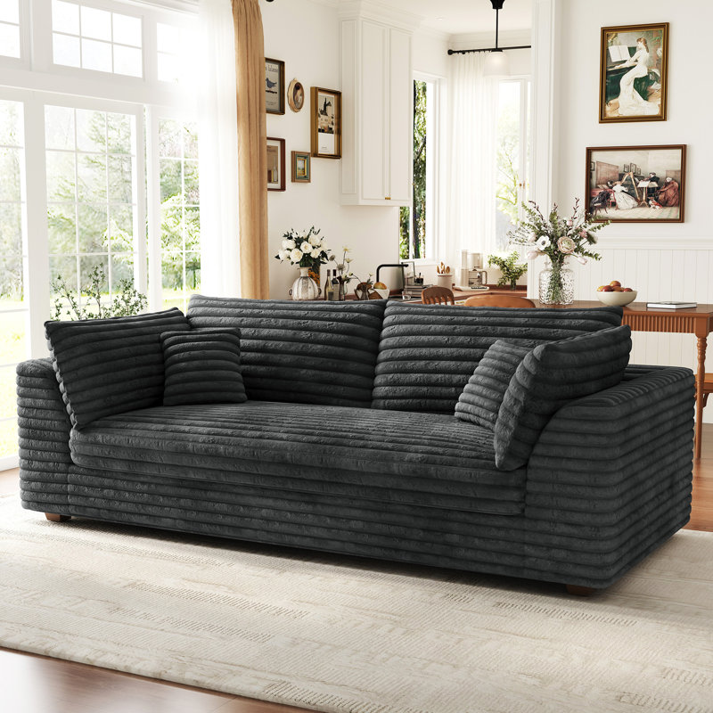 Canapé-lit confortable, Fausse fourrure grise