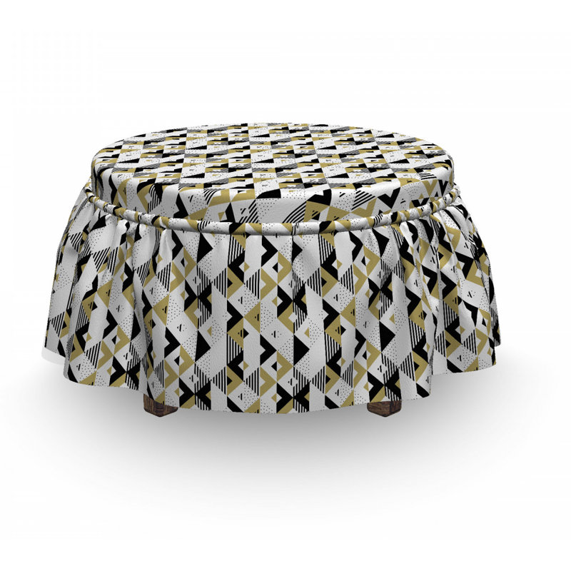 Housse pour repose-pieds triangles et rayures