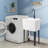 Freestanding Plastic Utility Sink With Stainless Steel Faucet-114766113