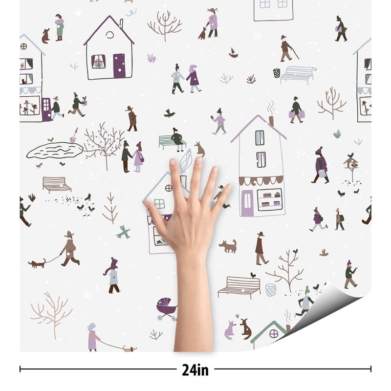 Carreau de papier peint Pottsgrove, L 102 po x l 24 po