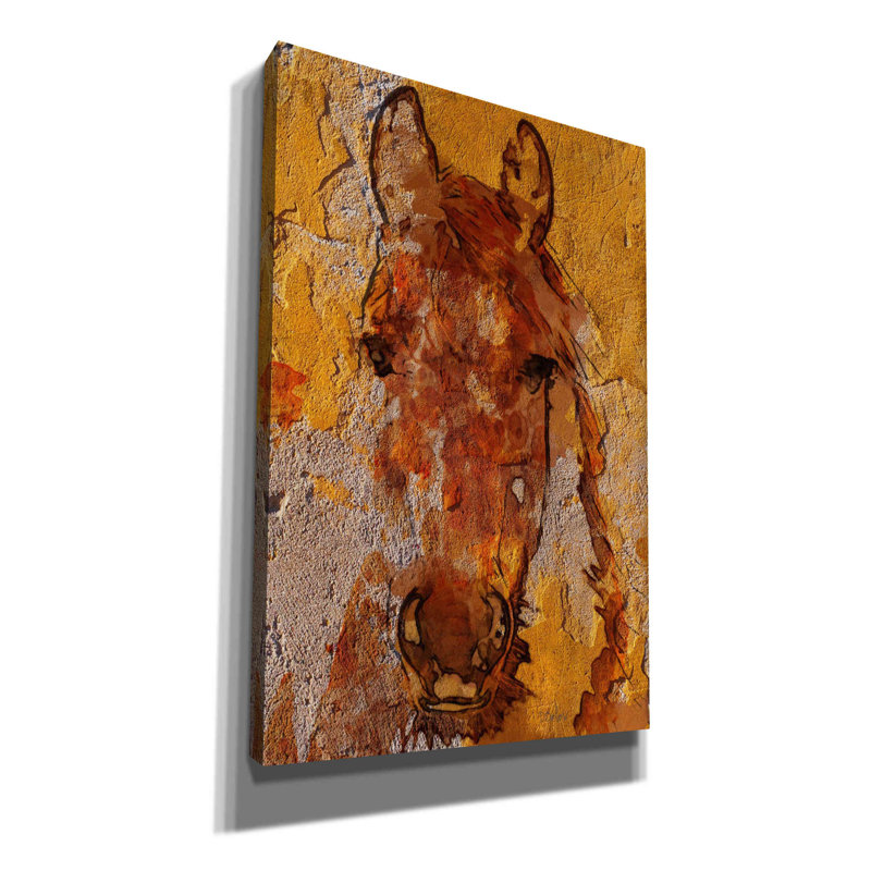 «Yellow Horse» par Irena Orlov, reproduction d'art sur toile tendue, H 60 po x l 40po x P 1,5 po