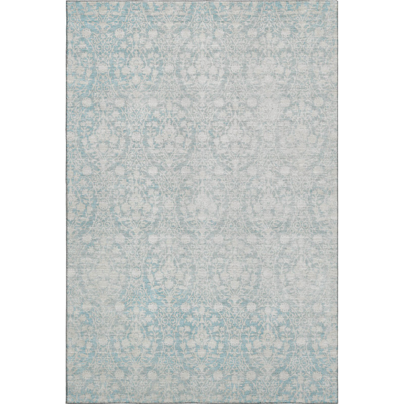 Premium Machine Washable Glanton AMF1231 Damask Rug, Rectangle 8' x 10'
