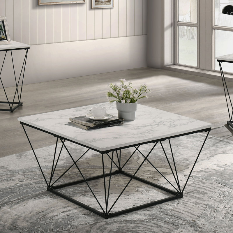 Ensemble de tables basses 3 pièces Adou, Blanc