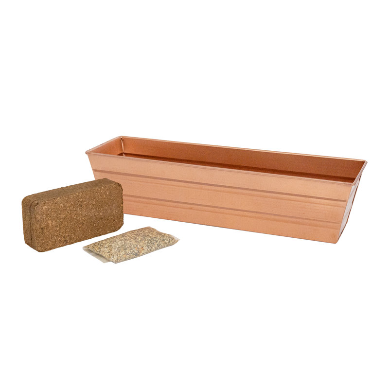 Metal Planter Box, Copper Plated