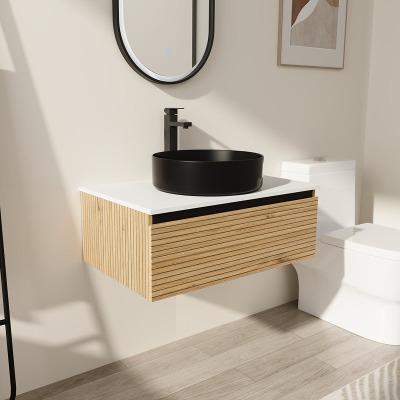 Meuble-lavabo mural 30 po avec lavabo en céramique
