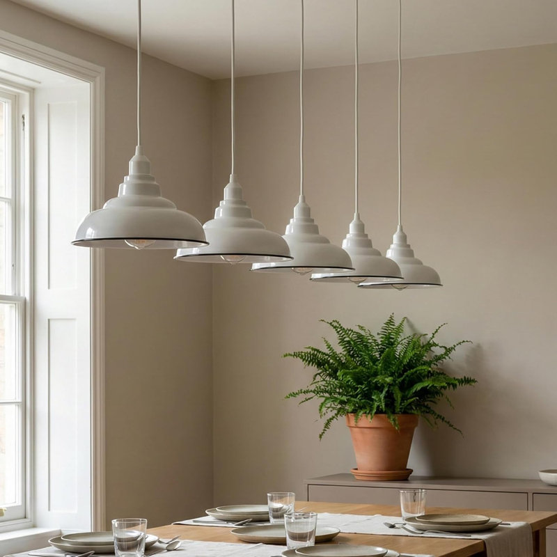 17cm H Metal Bowl Lamp Shade, White