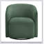 Fauteuil demi-tonneau pivotant vert durable avec coussin à ressorts ensachés confortable et rotation à 360 degrés pour les espaces de vie modernes