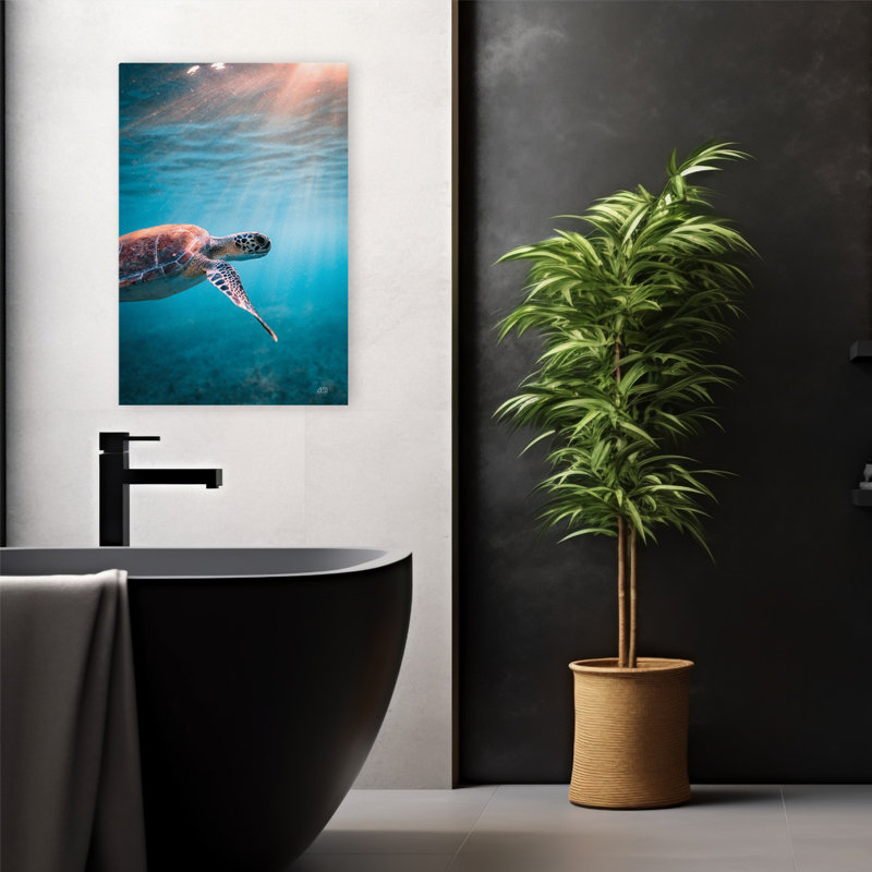 Just Keep Natation, photographie animalière contemporaine de l'océan, H 24 po x l 16 po