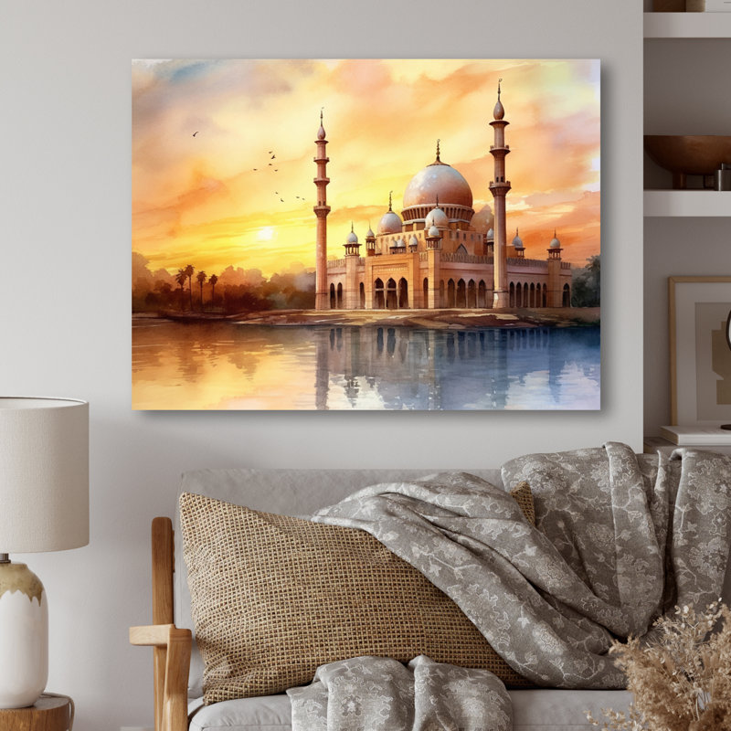 Mosquée islamique Expressions I - impression sans cadre sur métal, H 30 po x l 40 po x P 1 po