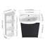 Meuble-lavabo autoportant de 23 po avec lavabo intégré et support de rangement assorti, finition châtaignier noir ou blanc brillant, fabrication en contreplaqué