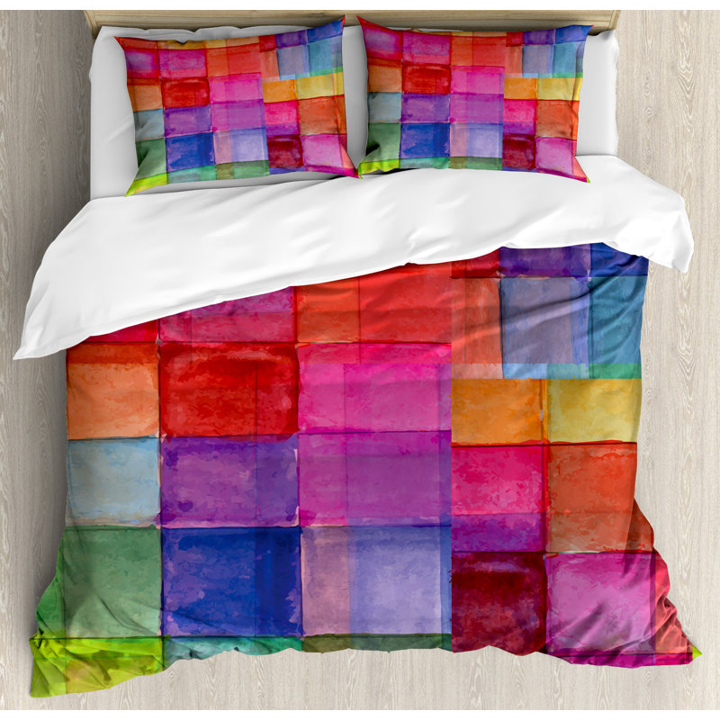 Modern & Contemporary Polyester Geometric Shapes Duvet Cover, King
