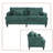 Modern Chenille Fabric Loveseat Sofa with Pillows, Breathable Upholstery and Wood Legs for Living Room-1108922601