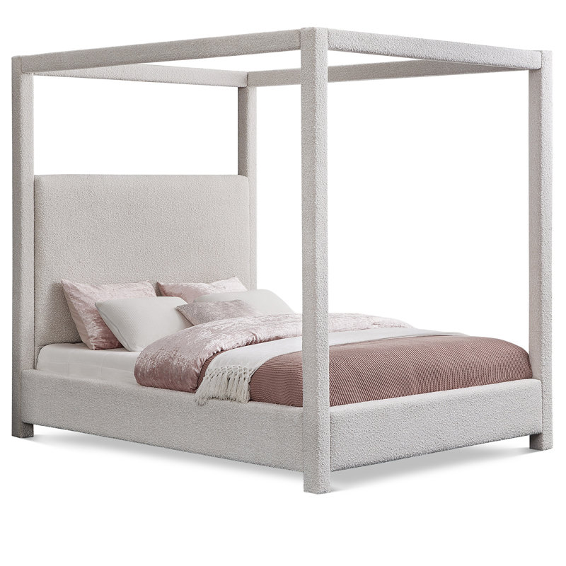 Lit Denn Donnelly, Très grand, Cream Boucle Fabric