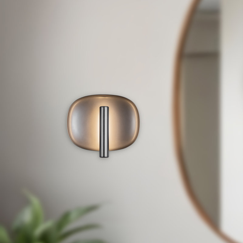 Lustre 9-in White dimmable LED Wall Sconce, Silver