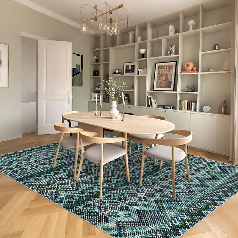 Vintage Machine Washable Rug for Living Room, Non Slip Non Shedding Ultra-Thin Retro Carpet, Stain-Resistant Indoor Foldable Print Soft Rug for Nursery Bedroom