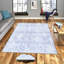 Tapis bleu / mauve / gris à motif géométrique rectangulaire en polyester tissé à plat 4 pi 7 po x 7 pi 3 po Aahir