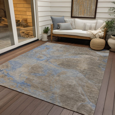 Tapis taupe Xhevrie intérieur / extérieur lavable à la machine