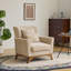 Canapé simple avec accoudoirs d'appoint en chenille de style Mid-Century moderne avec structure en bois massif-133046677