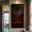 Grande toile murale encadrée, impression de paysage de montagne abstrait cramoisi foncé - 60 po x 30 po-78175558-78175553