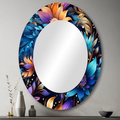 Mystical Boho Boho - miroir mural décoratif à motif cachemire bleu