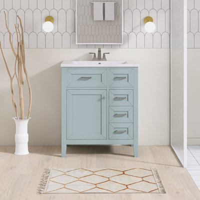 30'' Single Bathroom Vanity With Ceramic Top