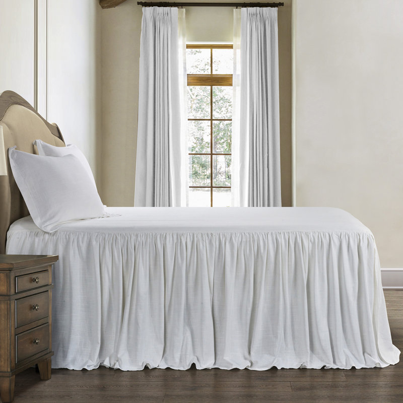 Ensemble de couvre-lit Luna, Couvre-lit de très grande taille et 2 taies déco, Blanc
