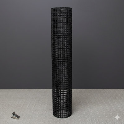 PVC-Coated Welded Wire, 24 Inches Wide By 50 Feet Long, 21 Gauge With 1/4 Inch Openings, Black Vinyl Finish, Durable Fencing For Poultry Netting, Cage Construction, Home Repairs, And Chicken Coops