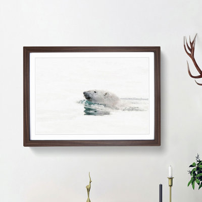 Polar Bear Swimming - Picture Frame Painting Print on MDF