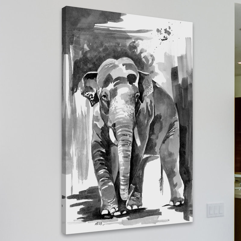 Asian Elephant 1 Piece Wrapped Canvas Painting, 114cm H x 76cm W x 3.81cm D