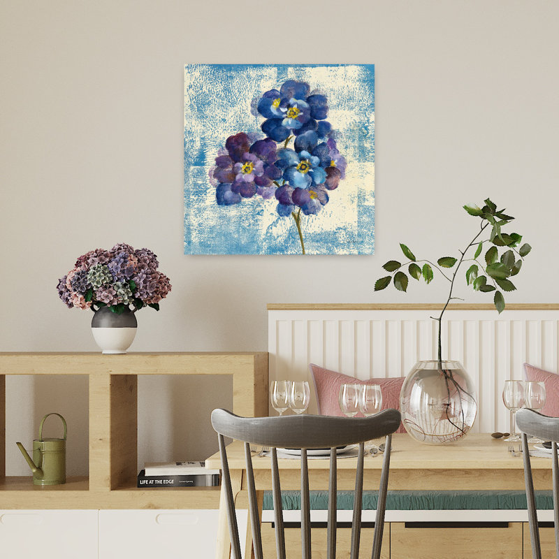 Art contemporain avec fleur Vii et fleurs, H 18 po x l 18 po