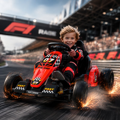 Kart électrique 24 V pour enfants, kart de dérive avec deux moteurs de 100 W, dérive électrique avec large siège réglable