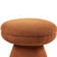 Tabouret Xyna en forme de champignon, base piédestal, tissu brun selle-130623925
