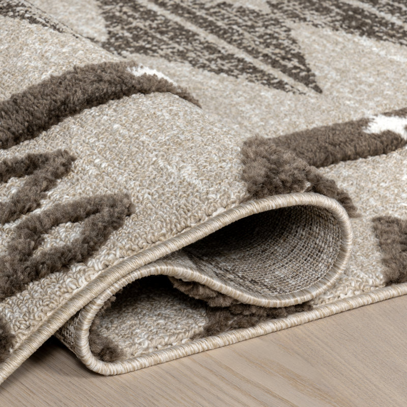 Autumn Geometric Tasseled Area Rug, Rectangle 4' x 6'