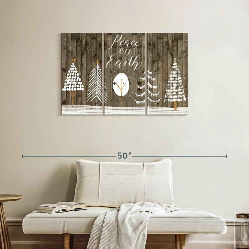 Lelend Wooded White Christmas Collection A, H 24 po x l 38 po