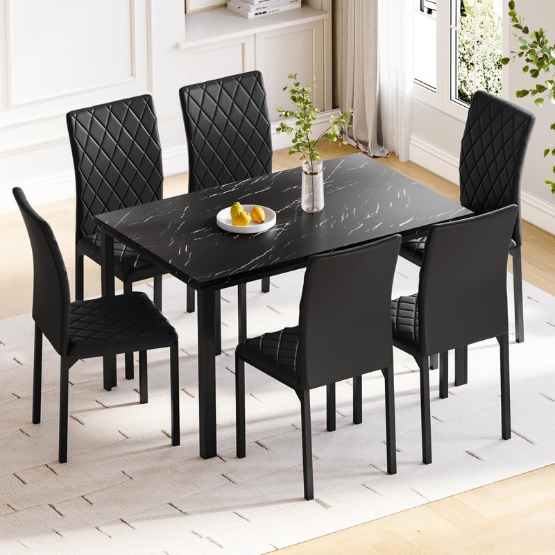 Dining Set, Black, Black