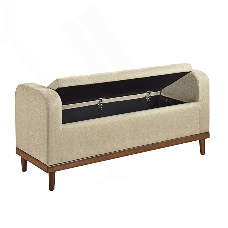 Banc de rangement Mid-Century, Brun pâle