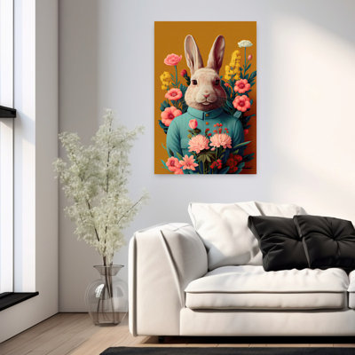 Art contemporain, fleur de lapin rétro, forêt