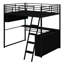 Lit mezzanine en métal avec bureau Aryela