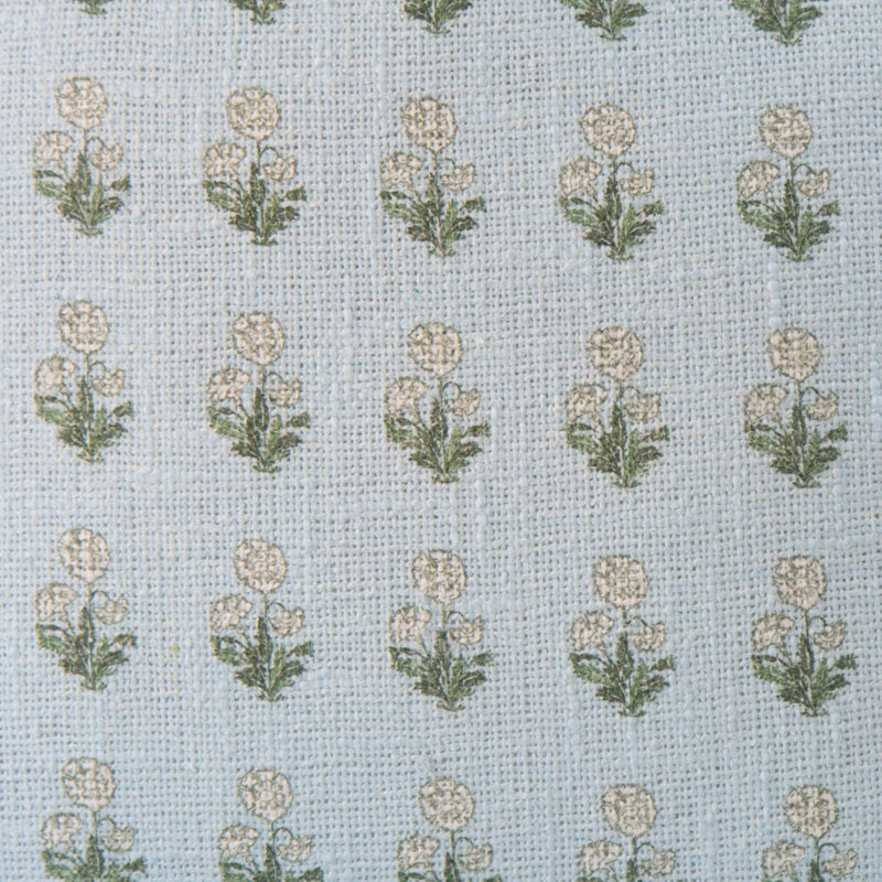 Cotton Throw Square Pillow Cover, Sky Blue Floral
