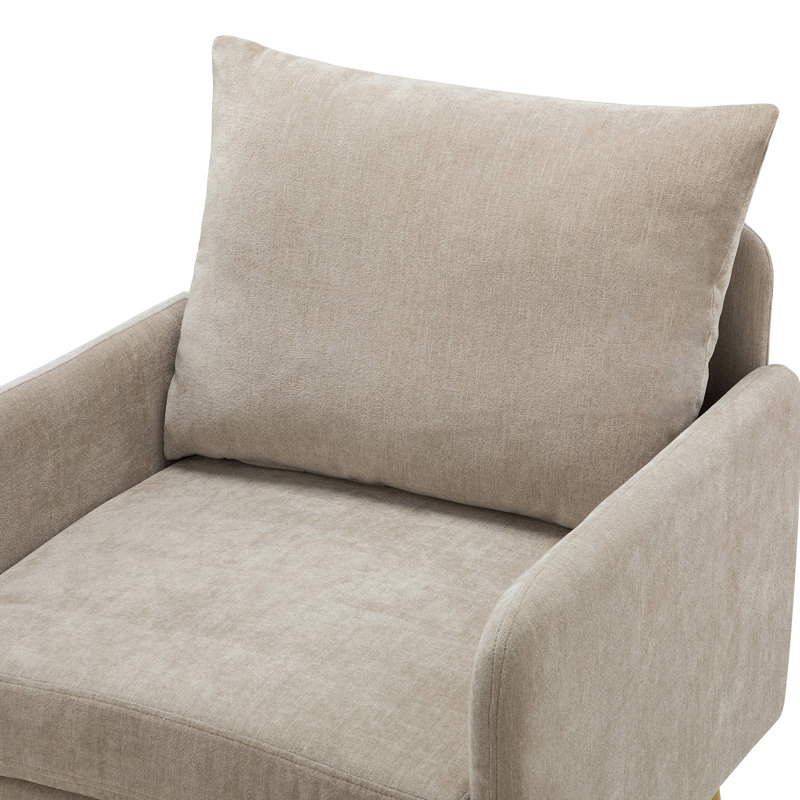Fauteuil en polyester l 27,3 po Werner, Polyester brun clair