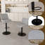 Ensemble d'îlot de cuisine 63 po avec 2 tabourets de bar, surface d'aspect marbre noir avec éclairage DEL et conception de barbecue pour la salle à manger et les espaces ouverts-423361786