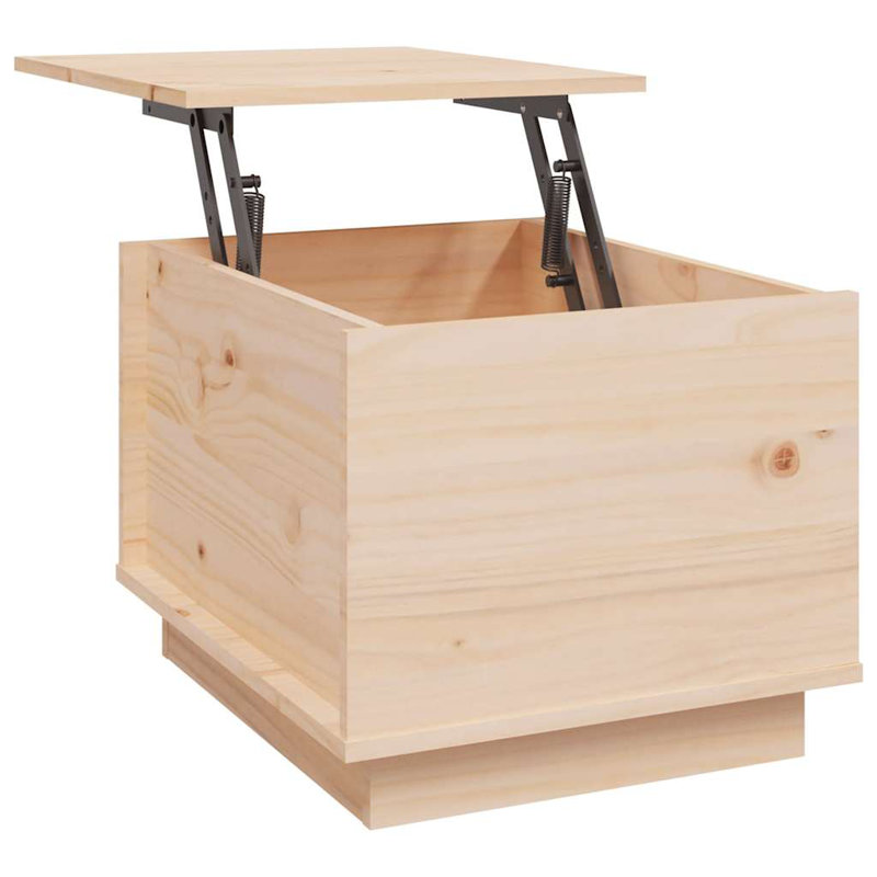 Coffee Table 35 Cm Solid Wood Pine, Natural, 35" H x 40" W x 50" L