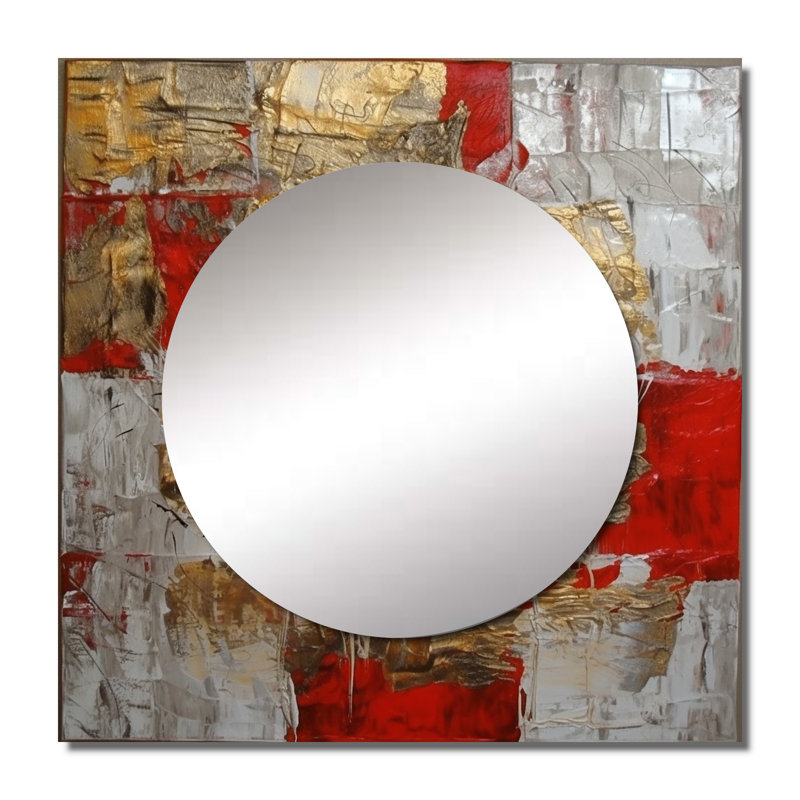 Reene - Abstract Square Mirror Wall Art For Bathroom, 36" x 36"