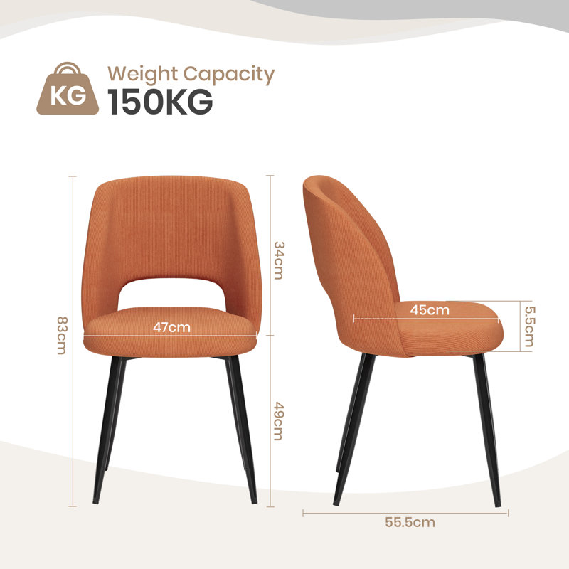 4 -Person Dining Set, White, Orange