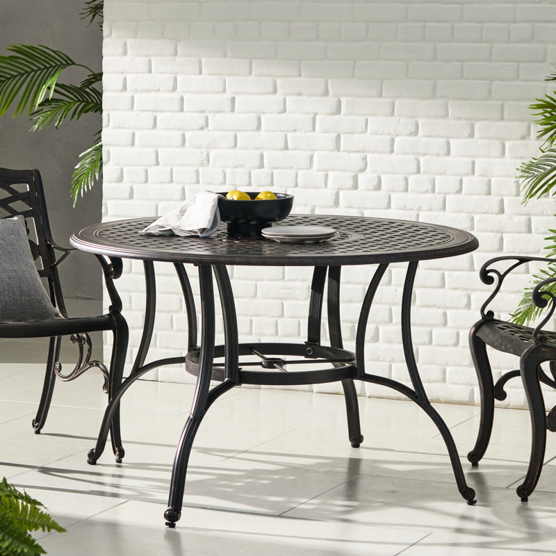 Table d'extérieur en fonte d'aluminium bronze antique avec magnifique salle à manger